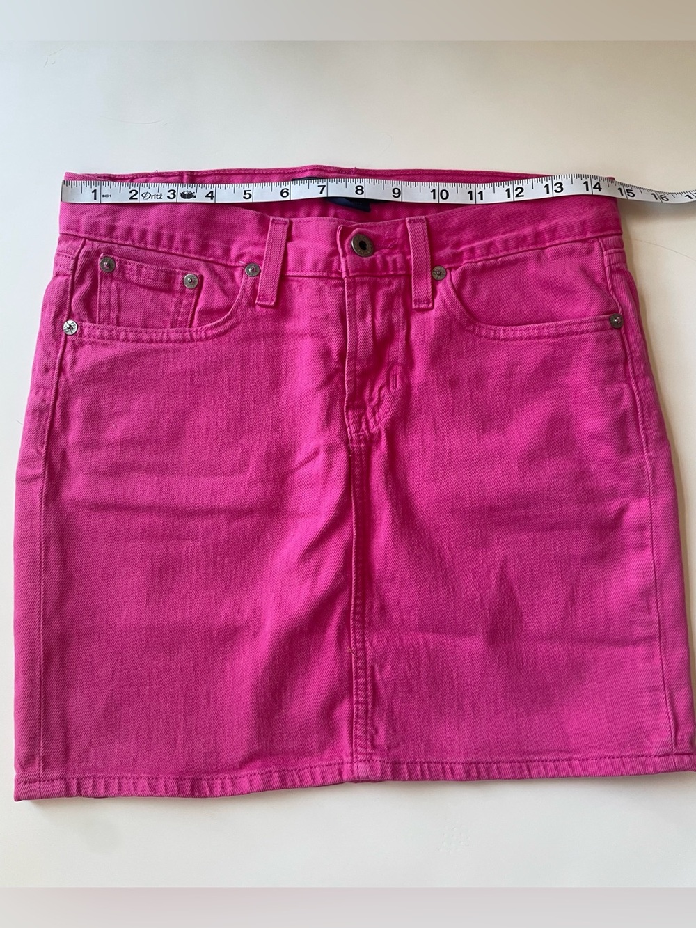 Ralph Lauren Hot Pink Cotton Denim Mini Skirt - Picture 6 of 7